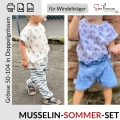 Musselin-Sommer-Set: Hose und Shirt, Grösse 50-104